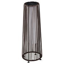 Outsunny Garden Solar Powered Lights Woven Wicker Lantern Auto On/Off Brown
