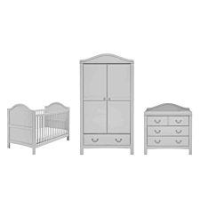 East Coast Nursery Toulouse 3 Piece Roomset (cotbed Dresser Wardrobe) - Grey
