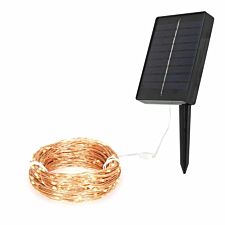 Gardenkraft 300 Micro Copper Solar Led String Lights - Warm White