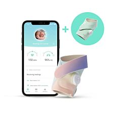 Owlet Smart Sock 3 Baby Monitor Mint With Forever Rainbow Accessory Sock Set