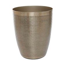 Interiors By Ph Etched Aluminium Waste Bin Gold Finish