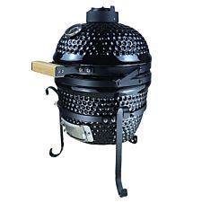 Outsunny Charcoal Grill Cast Iron Bbq Cooking Smoker Standing Smoker Heat Control - Black