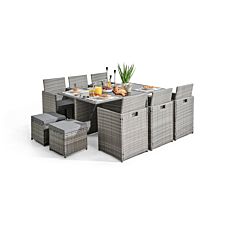 Furniture Box Monaco Grey Rattan Garden 10 Seat Dining Set
