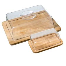 5Five Bamboo Cheese Box And Butter Dish Set