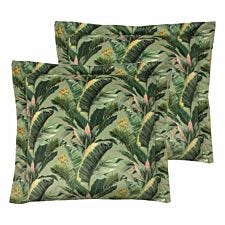 Evans Lichfield Manyara Polyester Filled Cushions Twin Pack Leaves