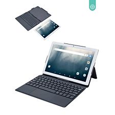 Entity Verso Pro 2IN1 10.1  Inch Android 11 Tablet & Keyboard 4G LTE WIFI Bluetooth Octa-Core 2GB/32GB 5/8MP Camera Metal - Silver Tablet/White Keyboard