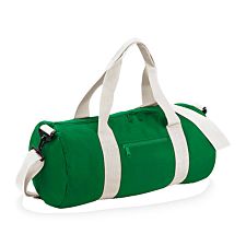 Bagbase Plain Varsity Barrel / Duffle Bag (20 Litres) (pack Of 2) (one Size, Kelly Green/Off White)
