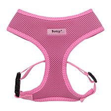 Bunty Soft Mesh Adjustable Dog Harness with Rope Lead - Pink - Medium