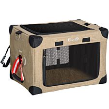 PawHut Collapsible Pet Carrier for Small Cats/Dogs - 50 x 34 x 33 cm
