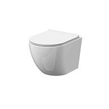 Nuie Freya Wall Hung Rounded Pan & Soft Close Seat - White
