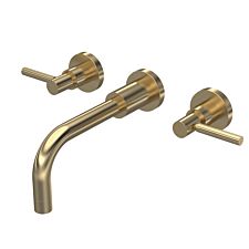 Hudson Reed Tec Lever Wall Mounted Basin Mixer - Brushed Brass