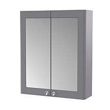 Nuie Classique 600mm Mirror Cabinet - Satin Grey