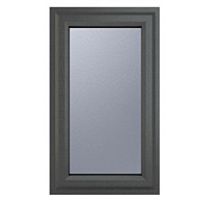 Crystal uPVC Window A Rated Left Hand Side Hung 610mm x 1040mm Obscure Glazing - Grey