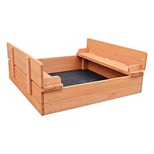 Liberty House Toys Kids Sandpit with Seating and Cover