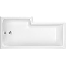 Nuie Right Hand Square Shower Bath - White