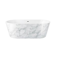 Elementa Blair Acrylic Freestanding Bath - White Marble