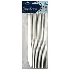 Essential Housewares Silver Plastic Knives - 12 Pack