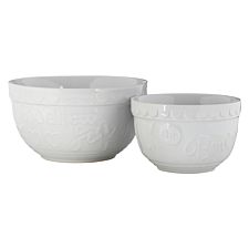 Premier Housewares Set of 2 Round Mixing Bowls - White