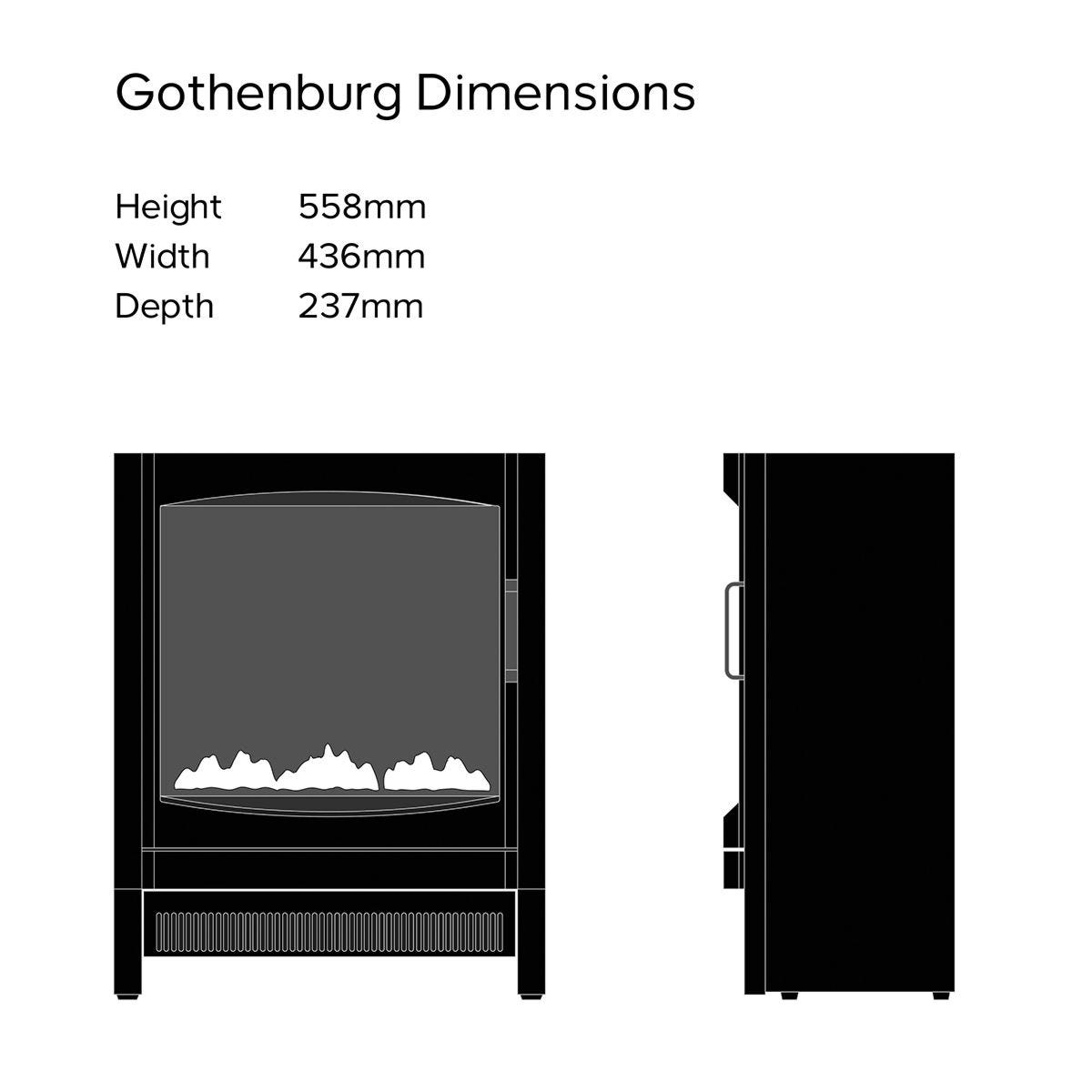 Focal Point Gothenburg Electric Stove in Black 
