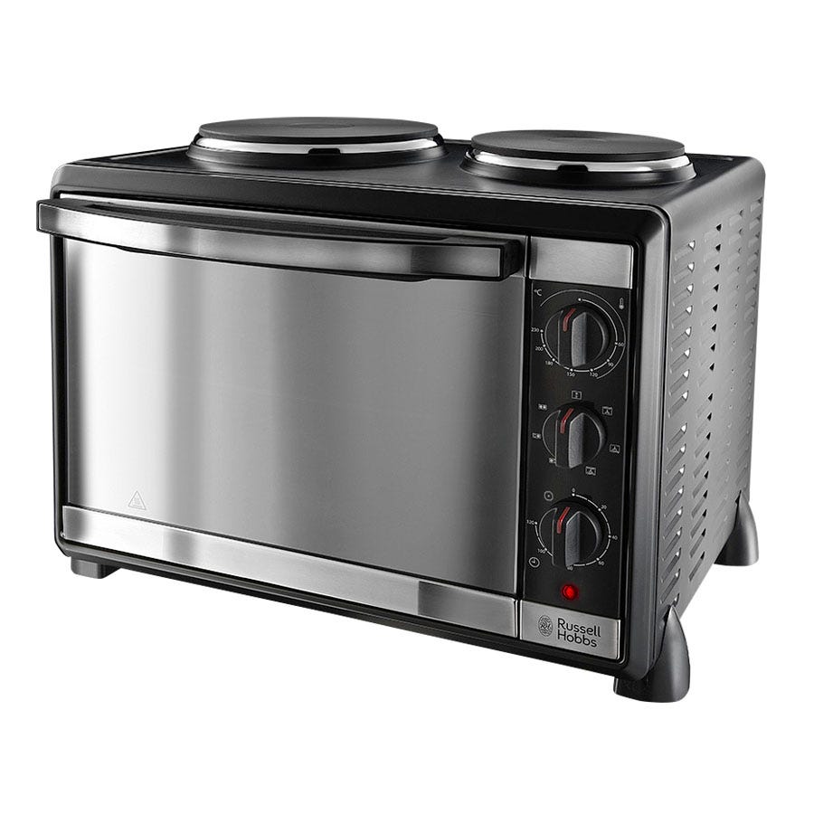 Russell Hobbs 22780 Mini Kitchen 1920W 30L Electric Multi-Cooker Oven with Twin Hotplates - Black